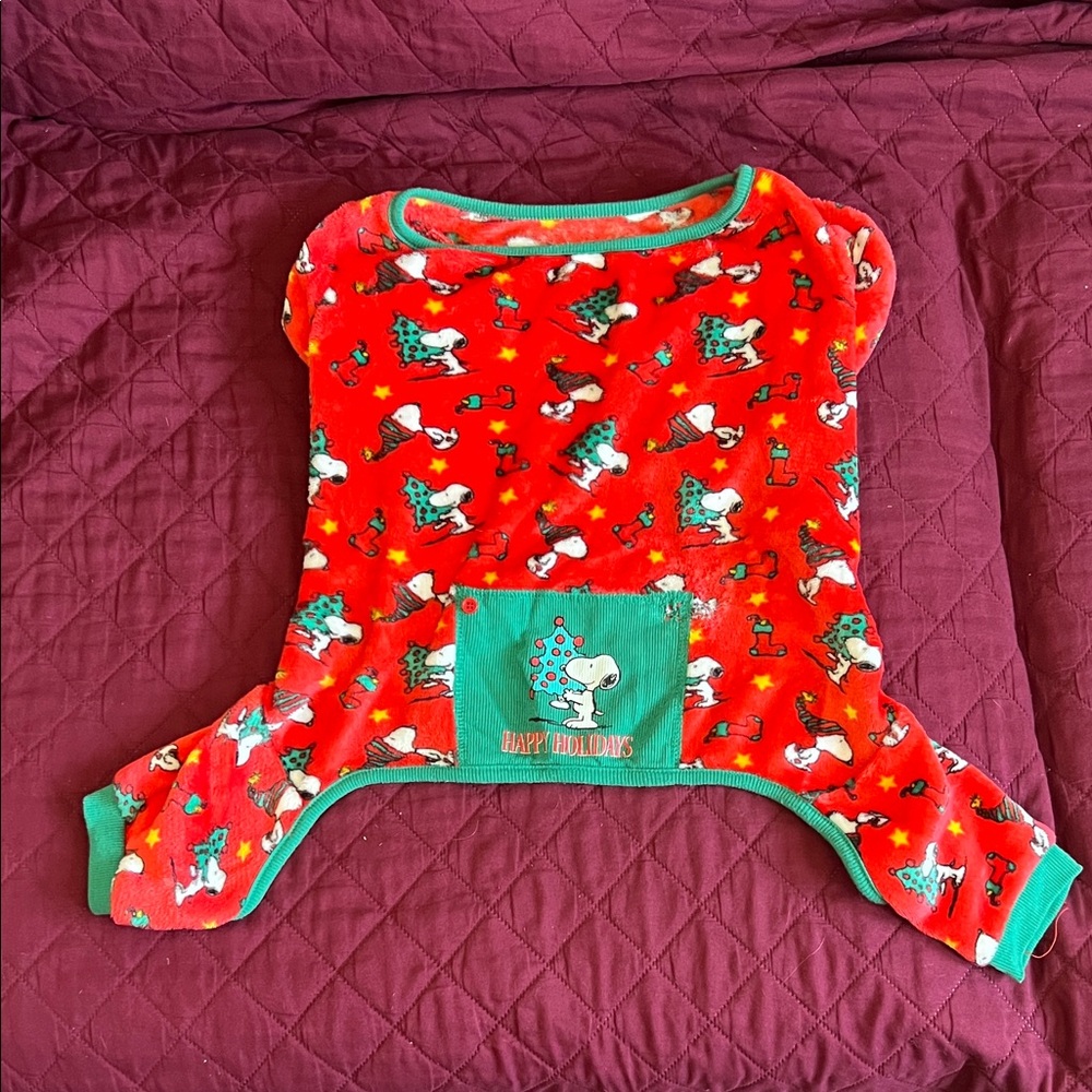 Peanuts Red and Green Holiday Snoopy Dog Pajamas